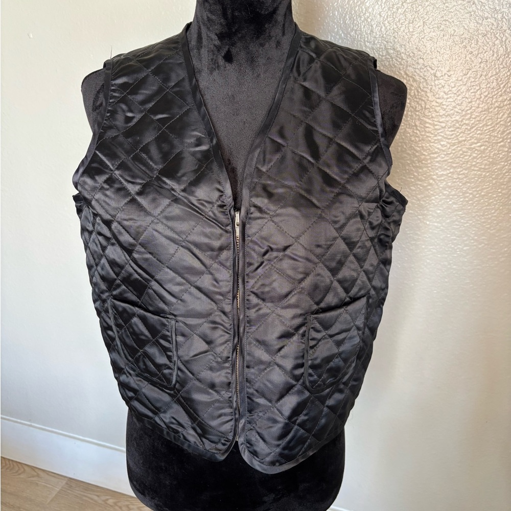 Rafaella Jeans Black Quilted Women's Vest Size Large